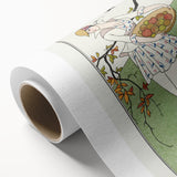 Charming Art Deco Wall Art – Woman with Basket of Apples in Nature