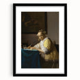 Baroque Art - Elegant Lady Writing in Period Rococo Style Wall Art Print