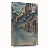 Expressionist Alley Scene - Abstract Modern Expressionism Wall Art