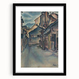 Expressionist Alley Scene - Abstract Modern Expressionism Wall Art