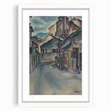 Expressionist Alley Scene - Abstract Modern Expressionism Wall Art