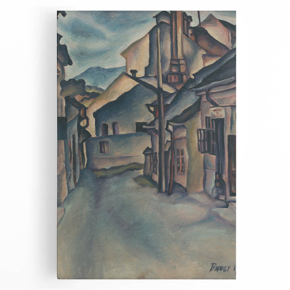 Expressionist Alley Scene - Abstract Modern Expressionism Wall Art