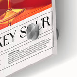 Large abstract wall art in mid-century modernist style on acrylic glass, featuring bold orange and teal splashes.