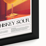 Extra large black wall art featuring colorful, textured food and drink motifs on a framed canvas.