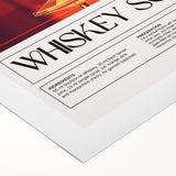 Art deco poster featuring a stylized cocktail glass, rendered in bold black and gold tones on a rolled canvas.