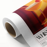 Art Deco poster featuring stylized food and drink illustrations on rolled canvas, suited for dining room wall art.