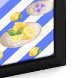 Extra large black wall art featuring a close-up of colorful, textured fruits, ideal for living room decor.