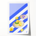 Rolled canvas print featuring an assortment of fruits in vivid colors, suitable for art wall dining room decor.