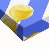 Large art of a black and white fruit still life on stretched canvas, ideal for bedroom wall decor.