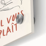 Large abstract wall art in mid-century modernist style with vibrant colors on acrylic glass, ideal for dining room decor.