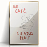 Large art print of a mid-century modernist food illustration on acrylic, framed in gold, ideal for modern kitchen decor.