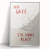 Art deco poster of assorted fruits in bold colors, acrylic print framed in white, suitable for modern kitchen decor.