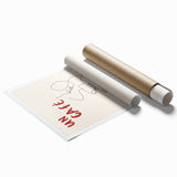 Extra large rolled print featuring a floral art design in pastel shades.