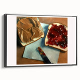 Black and white framed canvas of vintage pastries, ideal for bedroom wall decor.