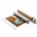 Extra large rolled print featuring an assortment of pastries in soft brown tones.