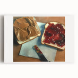 Large black and white canvas featuring an array of pastries, ideal for kitchen wall art.