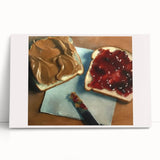 Black and white photo of assorted pastries on a stretched canvas, ideal for kitchen wall art.