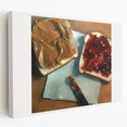 Large canvas print featuring an array of pastries in soft beige and cream tones, ideal for kitchen wall art.