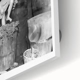 Large abstract wall art featuring mid-century modernist design with neutral and earth tones on acrylic glass.