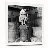 Large abstract wall art on acrylic glass depicting dynamic human figures in neutral tones.