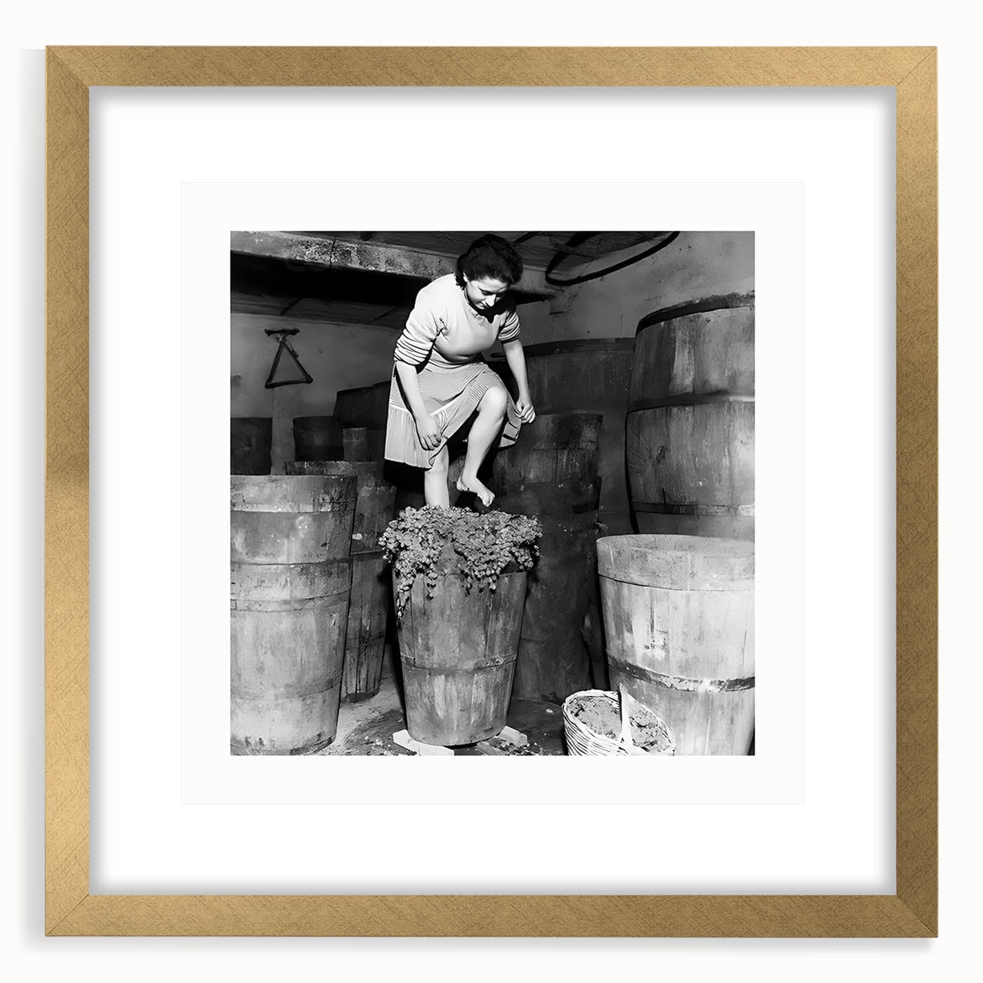 Extra large abstract art print featuring textured swirls in earthy tones, framed in gold, ideal for living room decor.