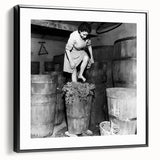 Black and white vintage poster art on framed canvas depicting a landscape, ideal for bedroom wall decor.