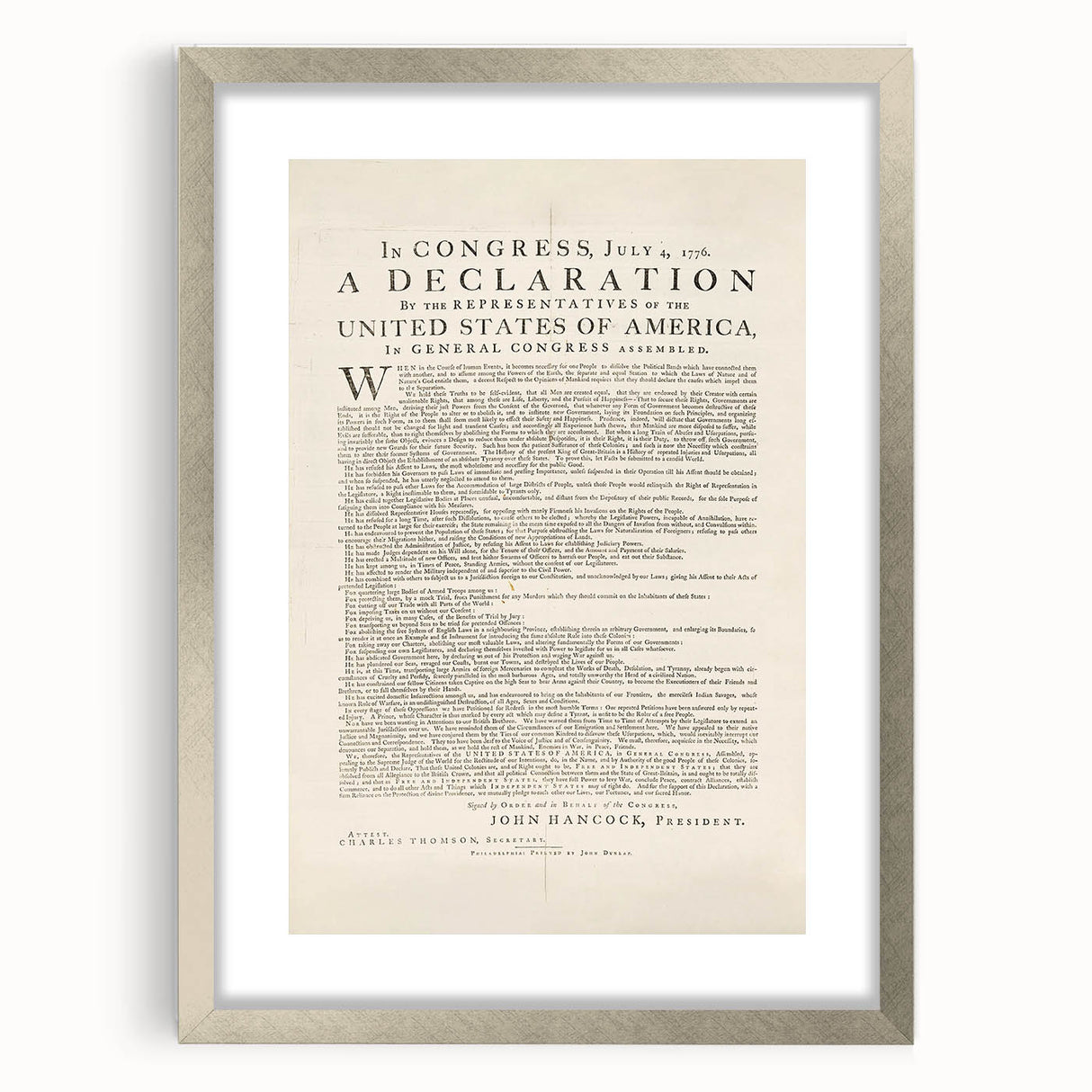 Historic Declaration - Patriotic Wall Art