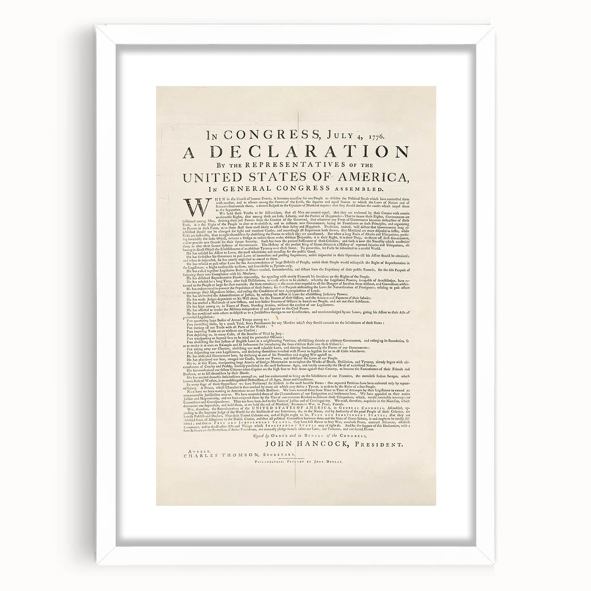 Historic Declaration - Patriotic Wall Art