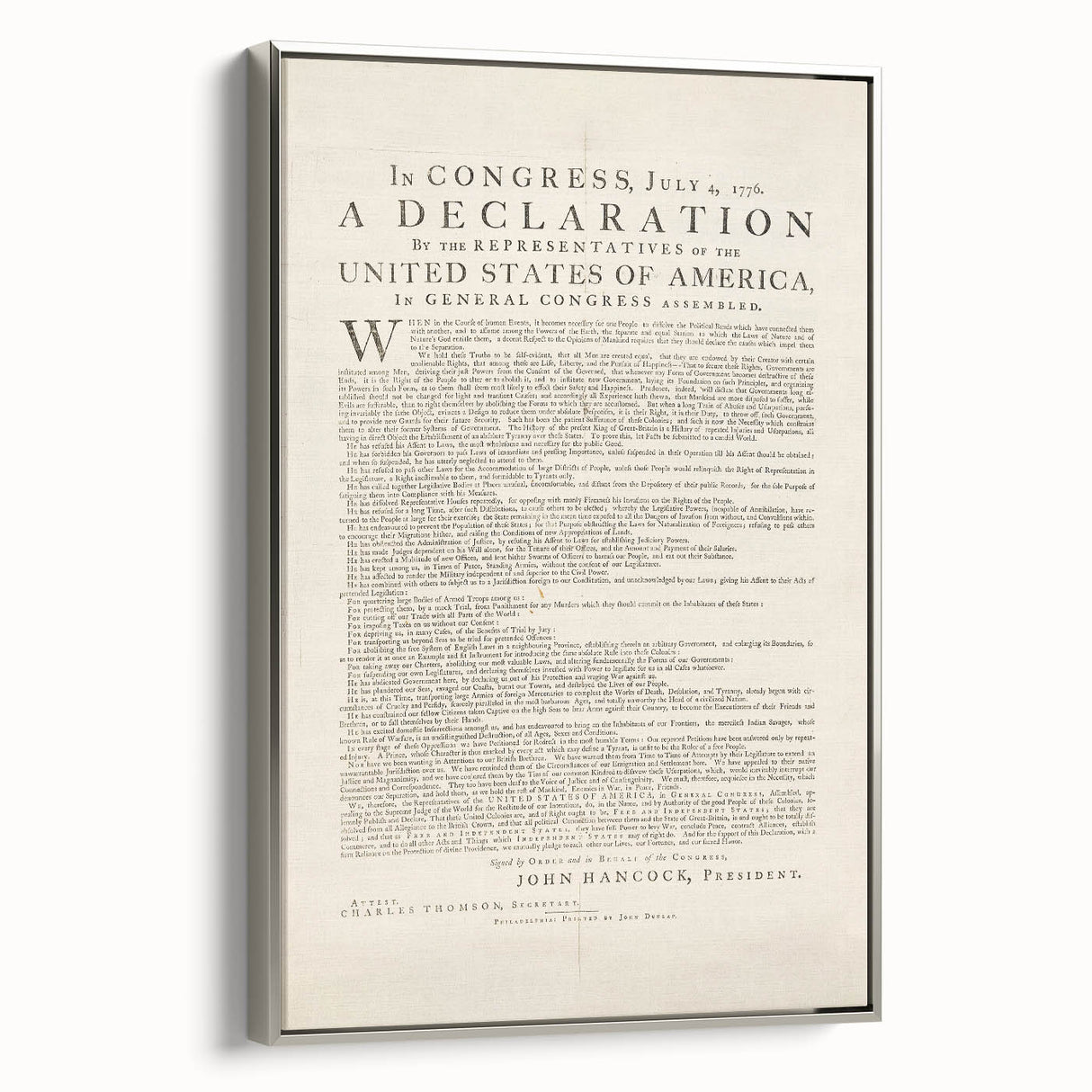 Historic Declaration - Patriotic Wall Art