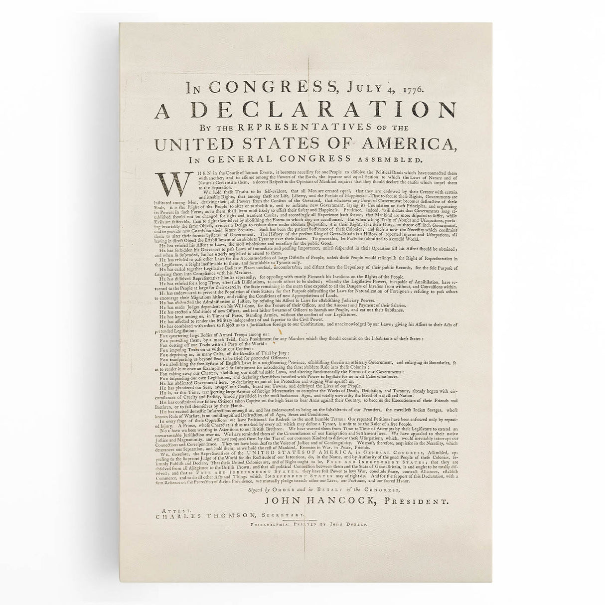 Historic Declaration - Patriotic Wall Art