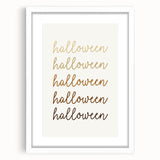 Minimalist Halloween Typography Wall Art - Halloween Wall Decor