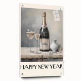 Elegant Champagne Toast - New Year's Eve Wall Art Print