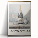 Elegant Champagne Toast - New Year's Eve Wall Art Print