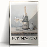 Elegant Champagne Toast - New Year's Eve Wall Art Print
