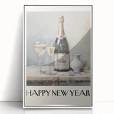 Elegant Champagne Toast - New Year's Eve Wall Art Print