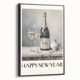 Elegant Champagne Toast - New Year's Eve Wall Art Print
