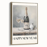 Elegant Champagne Toast - New Year's Eve Wall Art Print