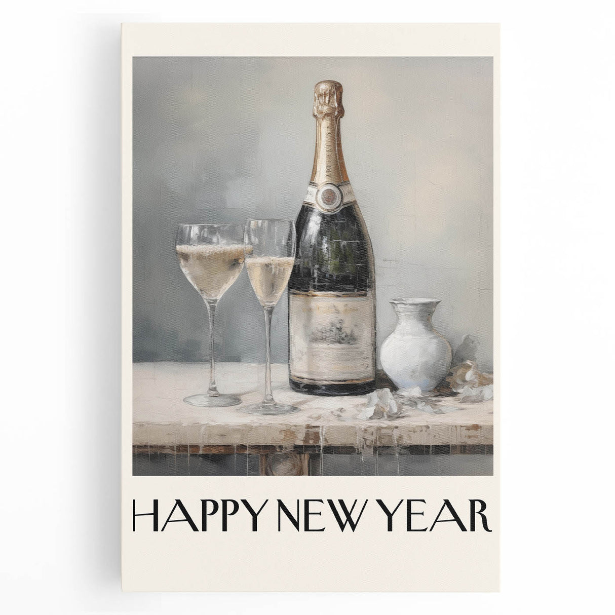 Elegant Champagne Toast - New Year's Eve Wall Art Print