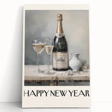 Elegant Champagne Toast - New Year's Eve Wall Art Print