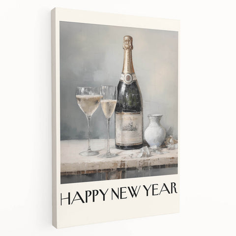 Elegant Champagne Toast - New Year's Eve Wall Art Print