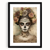 Regal Sugar Skull Woman – Día de los Muertos Wall Art