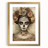 Regal Sugar Skull Woman – Día de los Muertos Wall Art