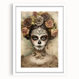 Regal Sugar Skull Woman – Día de los Muertos Wall Art
