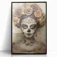 Regal Sugar Skull Woman – Día de los Muertos Wall Art