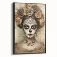 Regal Sugar Skull Woman – Día de los Muertos Wall Art