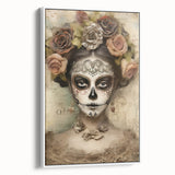 Regal Sugar Skull Woman – Día de los Muertos Wall Art