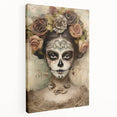 Regal Sugar Skull Woman – Día de los Muertos Wall Art