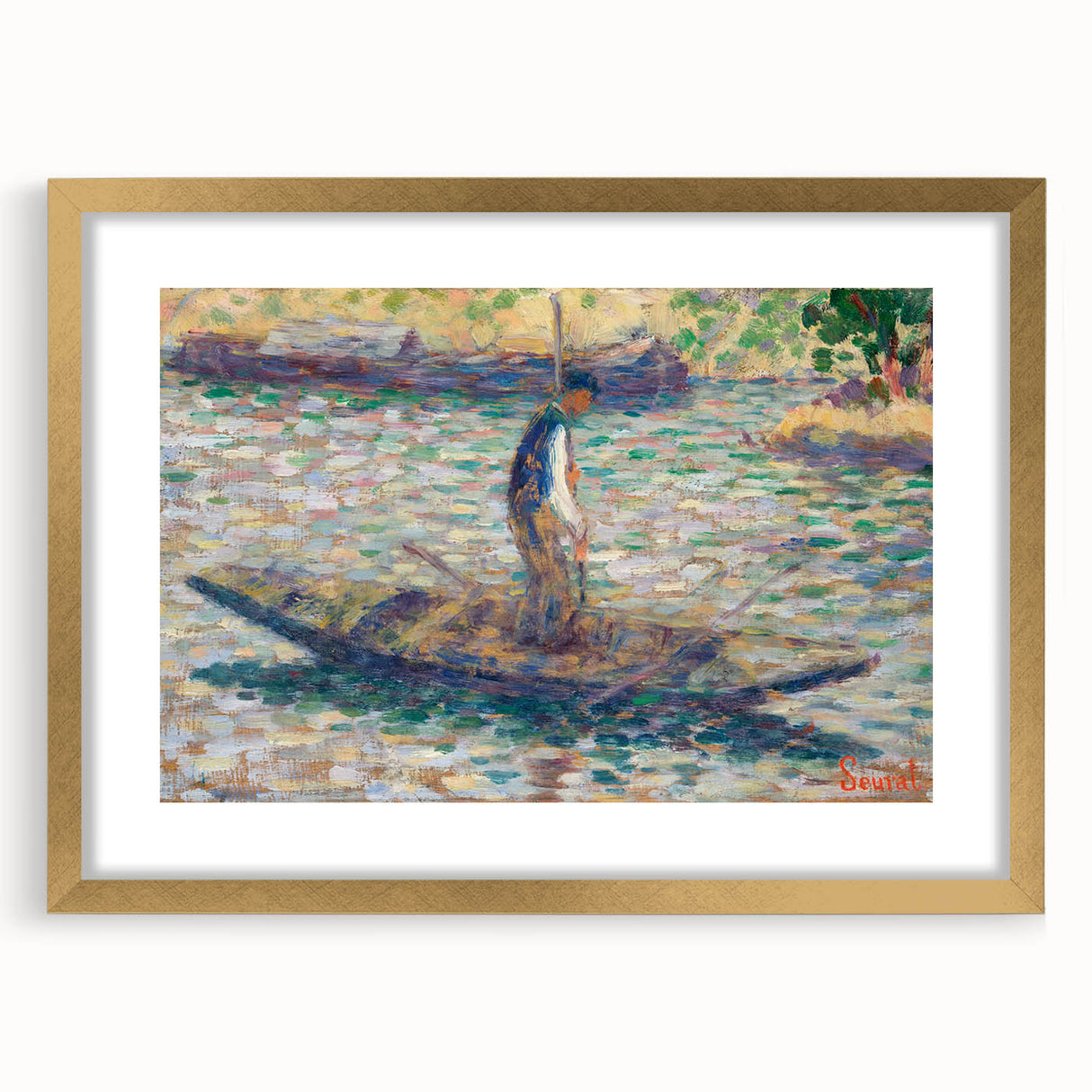 A Fisherman - Pointillist Impressionism by Georges Seurat