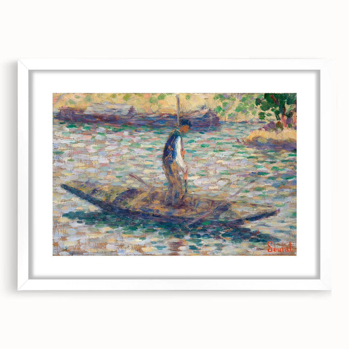 A Fisherman - Pointillist Impressionism by Georges Seurat