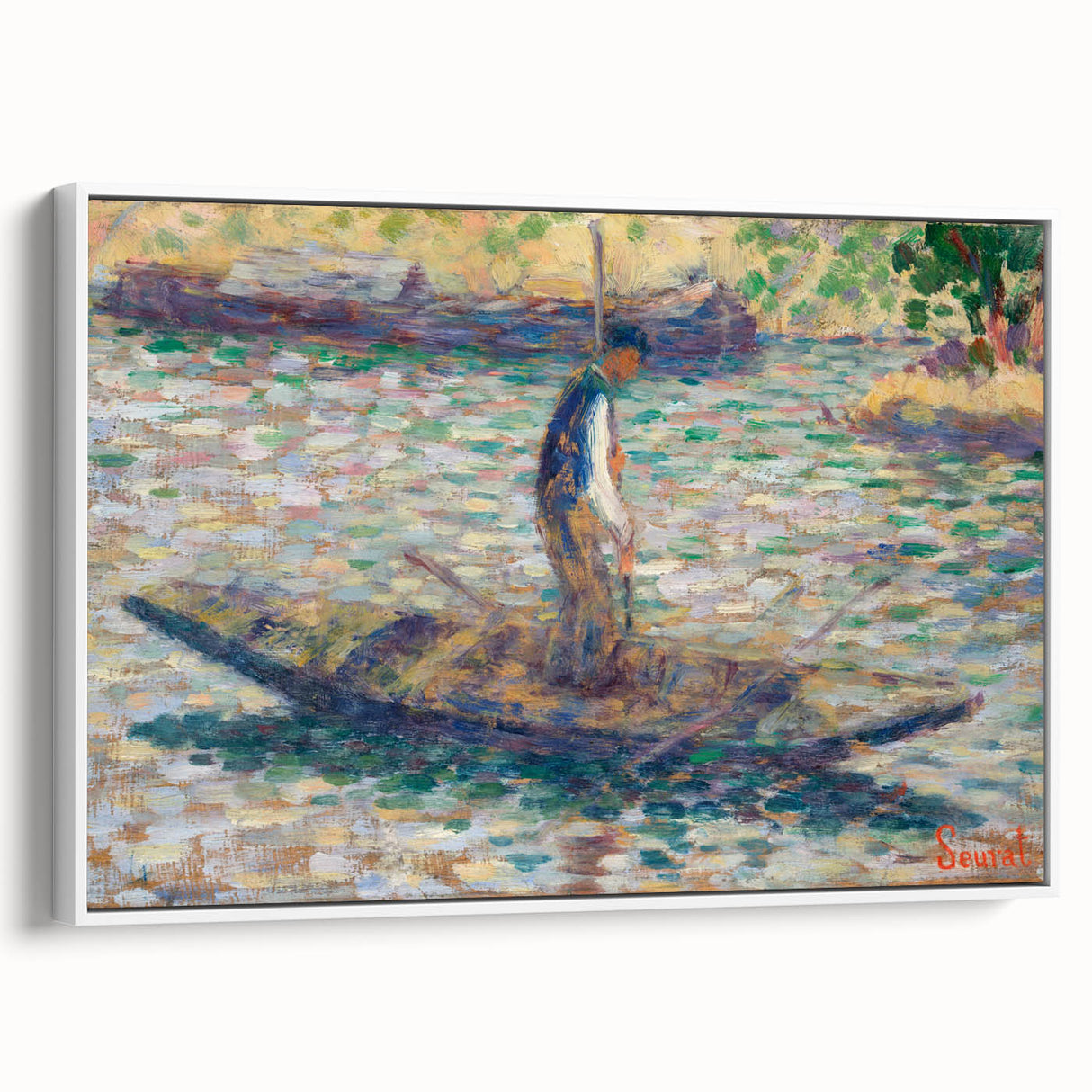 A Fisherman - Pointillist Impressionism by Georges Seurat